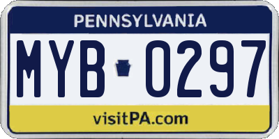 PA license plate MYB0297