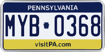 PA license plate MYB0368