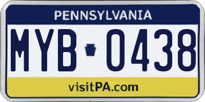 PA license plate MYB0438
