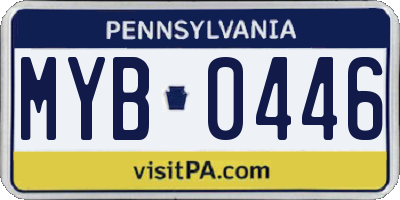 PA license plate MYB0446