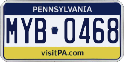 PA license plate MYB0468