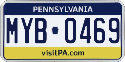 PA license plate MYB0469