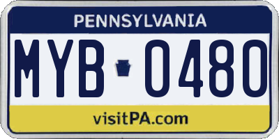 PA license plate MYB0480