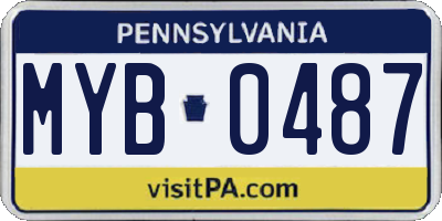 PA license plate MYB0487