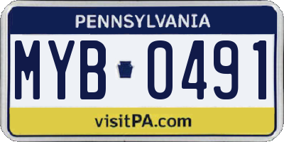 PA license plate MYB0491