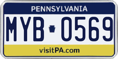PA license plate MYB0569