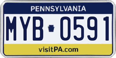 PA license plate MYB0591