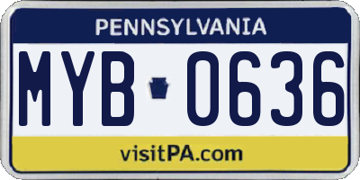 PA license plate MYB0636