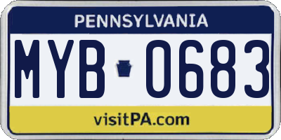 PA license plate MYB0683