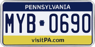 PA license plate MYB0690