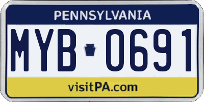 PA license plate MYB0691
