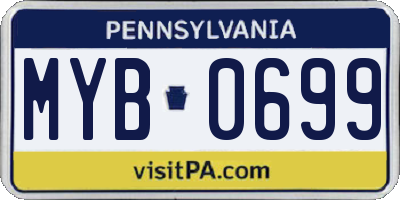 PA license plate MYB0699