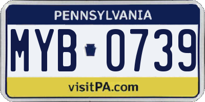 PA license plate MYB0739