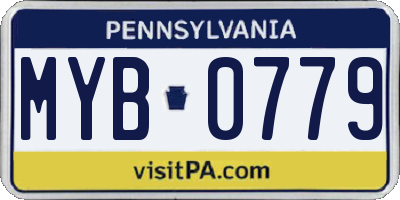 PA license plate MYB0779