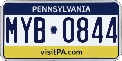 PA license plate MYB0844