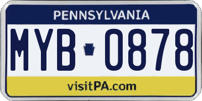 PA license plate MYB0878