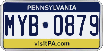 PA license plate MYB0879