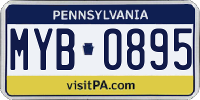 PA license plate MYB0895