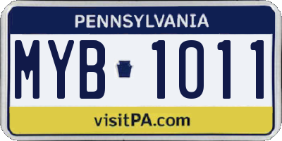 PA license plate MYB1011