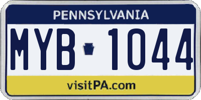 PA license plate MYB1044