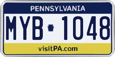 PA license plate MYB1048