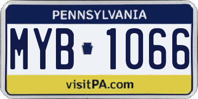 PA license plate MYB1066