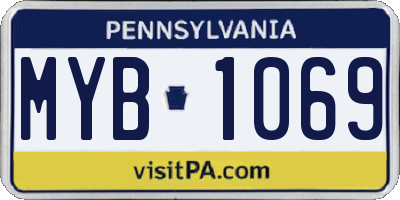 PA license plate MYB1069