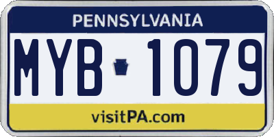 PA license plate MYB1079