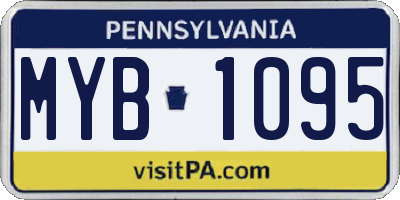 PA license plate MYB1095