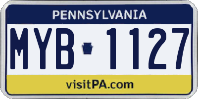 PA license plate MYB1127