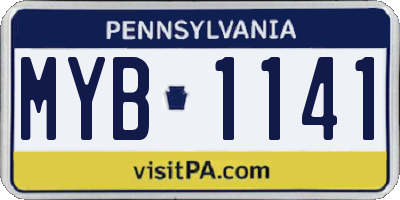 PA license plate MYB1141