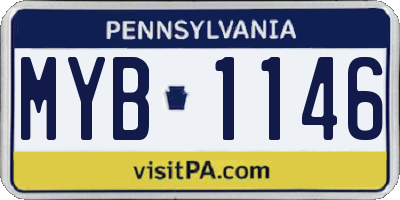 PA license plate MYB1146