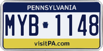 PA license plate MYB1148