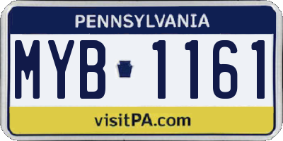 PA license plate MYB1161