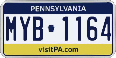 PA license plate MYB1164