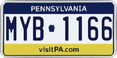 PA license plate MYB1166