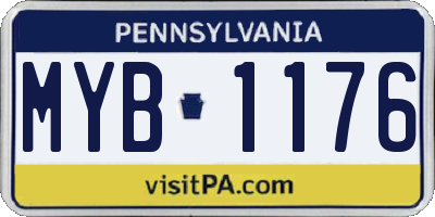 PA license plate MYB1176