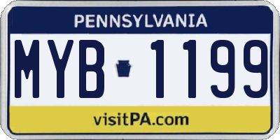 PA license plate MYB1199