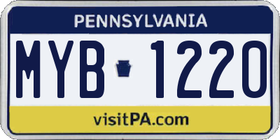 PA license plate MYB1220