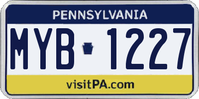 PA license plate MYB1227