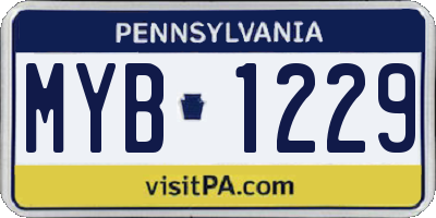PA license plate MYB1229