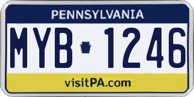 PA license plate MYB1246
