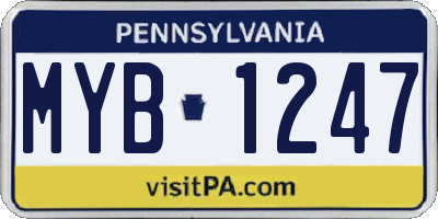 PA license plate MYB1247