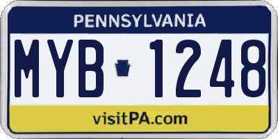 PA license plate MYB1248