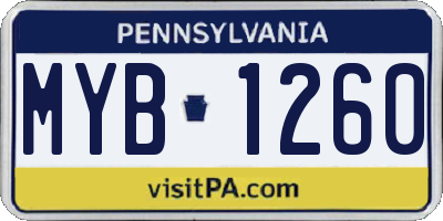 PA license plate MYB1260
