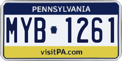 PA license plate MYB1261