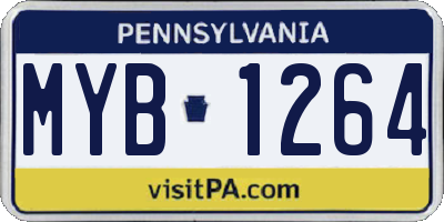 PA license plate MYB1264