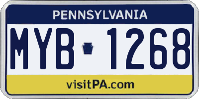 PA license plate MYB1268