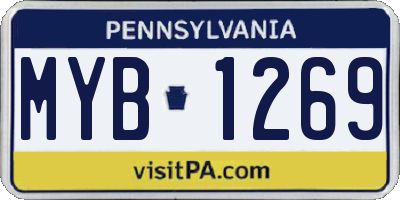 PA license plate MYB1269