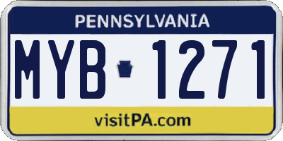 PA license plate MYB1271